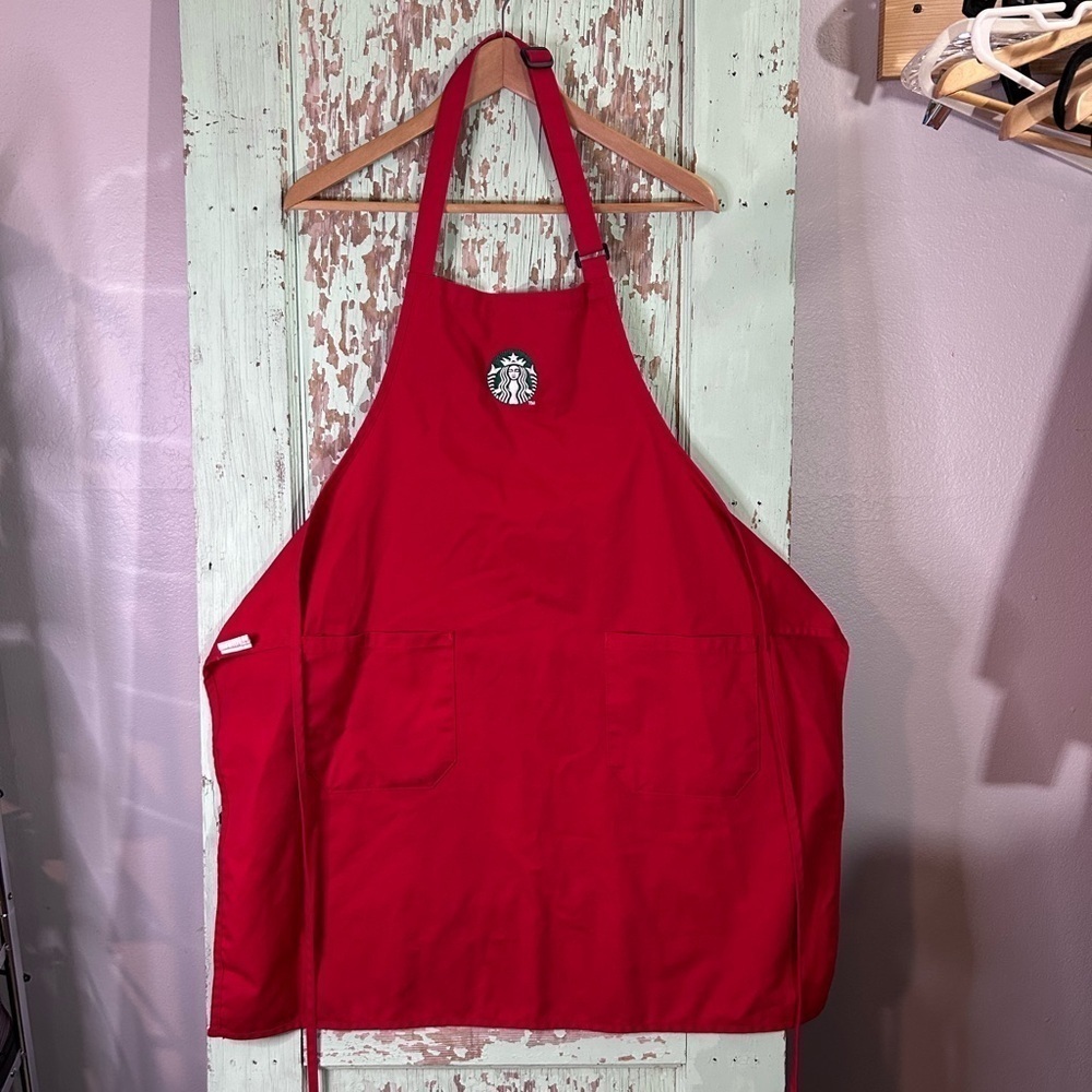 Adult unisex red Starbucks Holiday apron